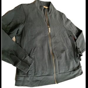 Woolovers BLUE Full Zip SWEATSHIRT JACKET womens Medium High Collar Slip Pockets